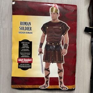 Costume Roman Soldier Men Roman Tunic Chest Guard Skirt Straps Adult Standard